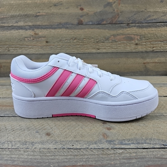 adidas Women's Hoops 3.0 Bold Shoes White/Fusion Pink - Picture 8 of 10